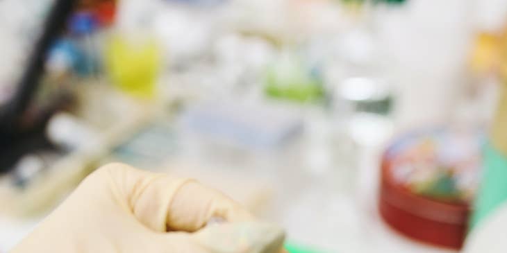 Medical technologist preparing a blood sample for testing.