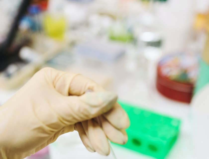 Medical technologist preparing a blood sample for testing.