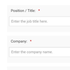 Fill in the job posting details.