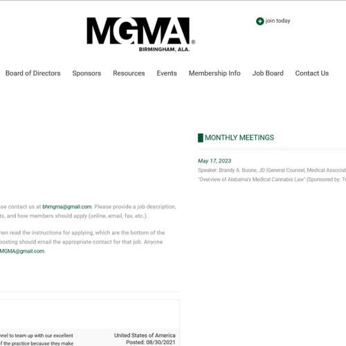 MGMA Birmingham Job Board