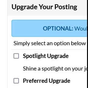 Select an optional upgrade.