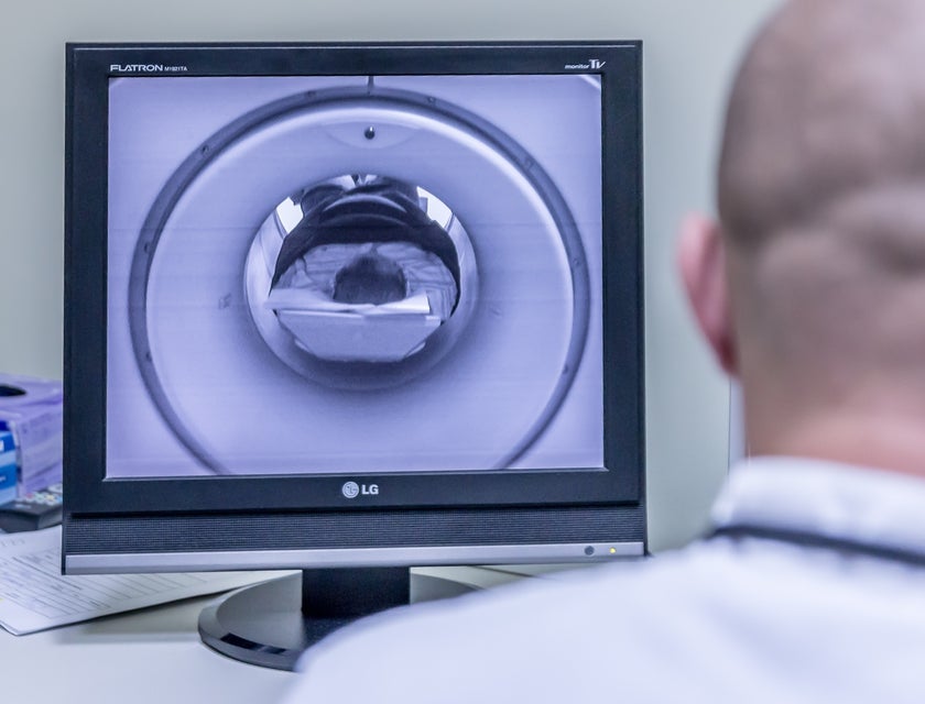 MRI technologists completing MRI scans according to the physicians' specifications.