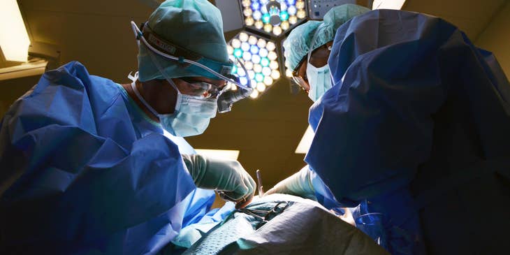 Neurosurgeon performing emergency surgery.