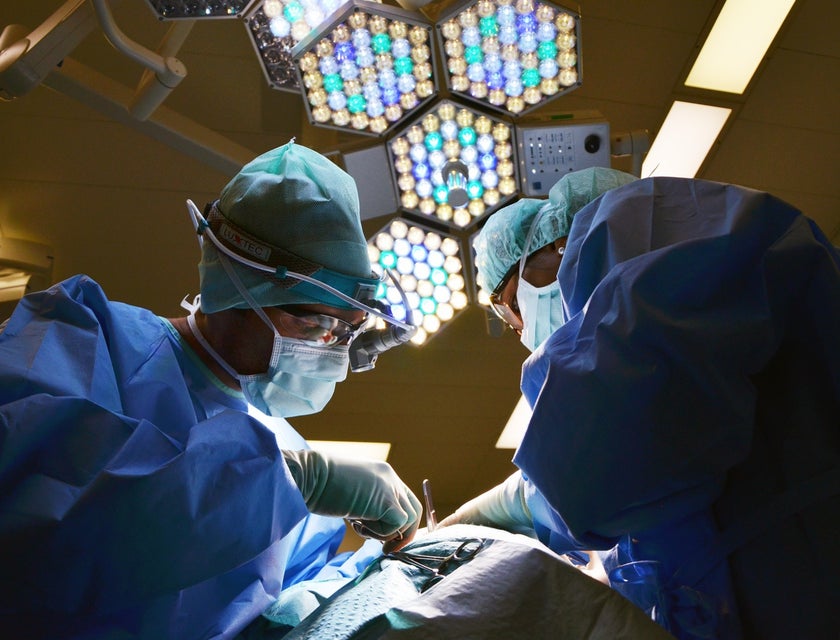Neurosurgeon performing emergency surgery.