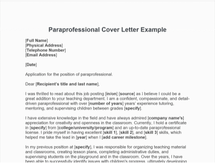 Paraprofessional Cover Letter: Sample & Writing Guide