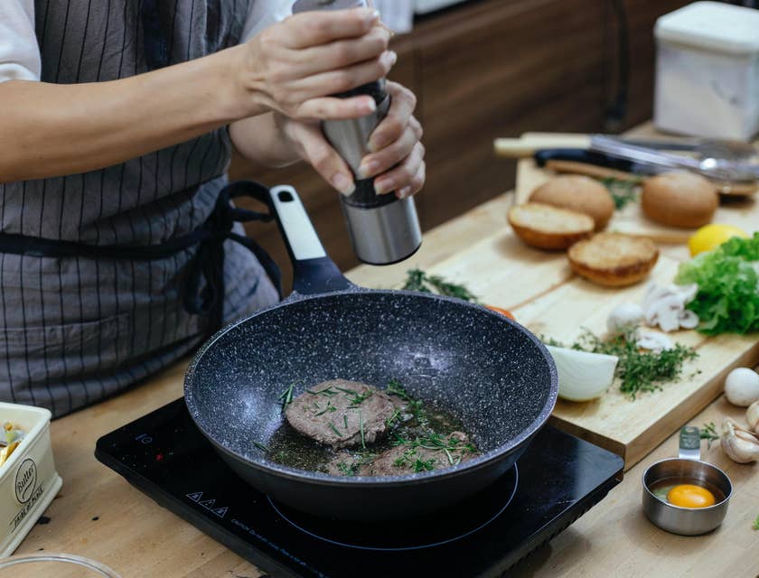 Personal chef preparing a meal.