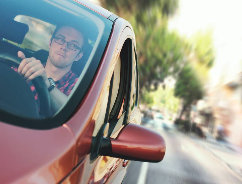 Personal driver on the way to pick up a client to transport her to her destination