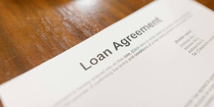 A loan agreement contract.