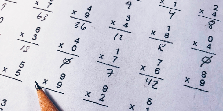Math problems being solved.