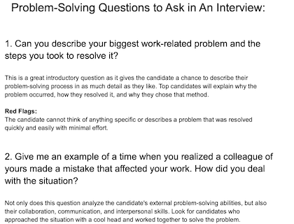 interview questions creative problem solving