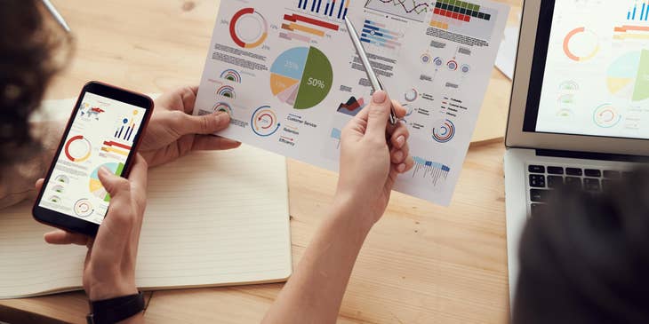Procurement analyst analyzing the price, performance and growth of the products and cost.