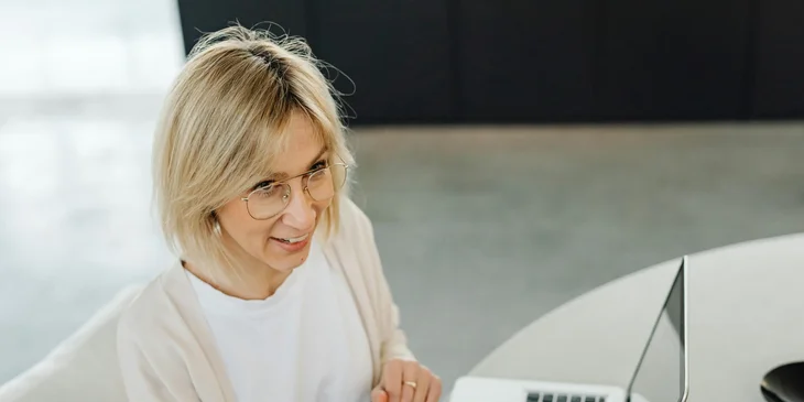 A provider relations representative working in an office.