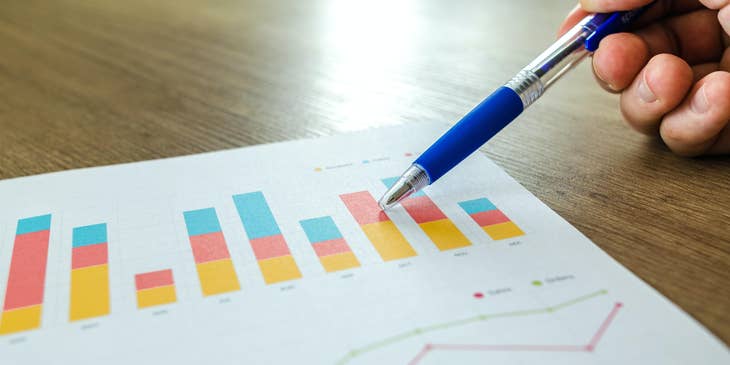 A person analyzing recruitment metrics
