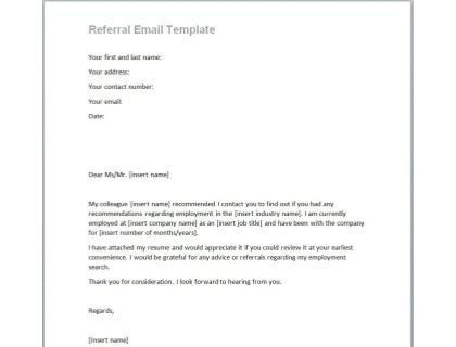 Referral Email Template