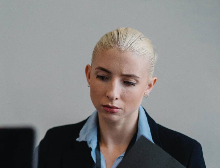 Regional sales manager reviewing the sales report before submitting it
