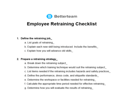 Employee Retraining Process Checklist
