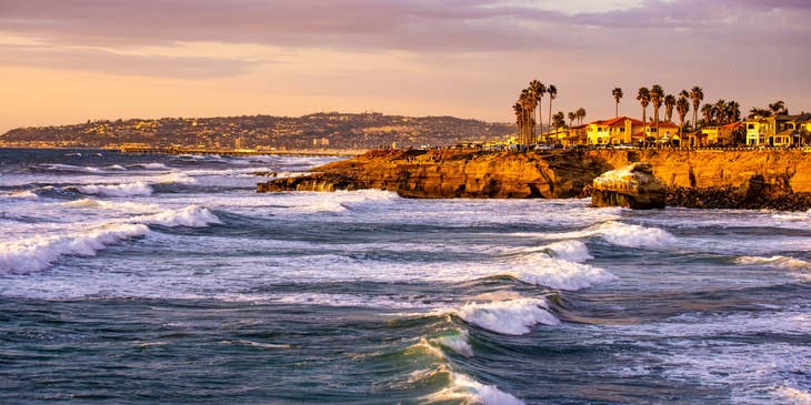 Sunset Cliffs in San Diego.