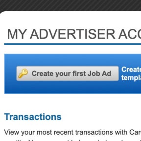 Select "Create your first Job Ad."