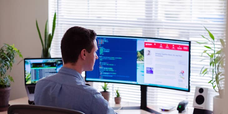 SEO specialist optimizing content on a website.