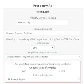 Add your job post details.