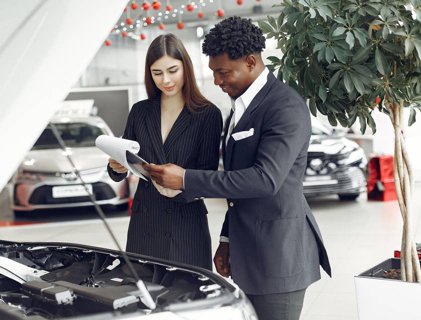 Service Advisor performing a consultation with a client
