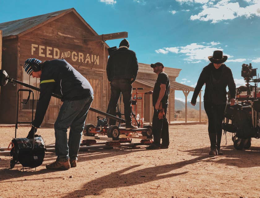 set designers working on a movie set