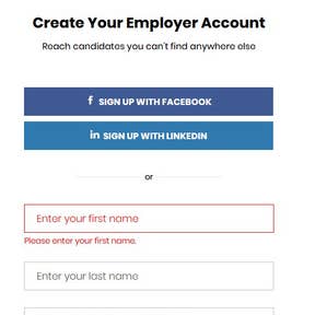 Create your employer account.