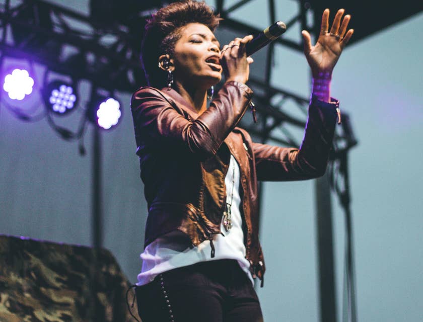 singer performing live