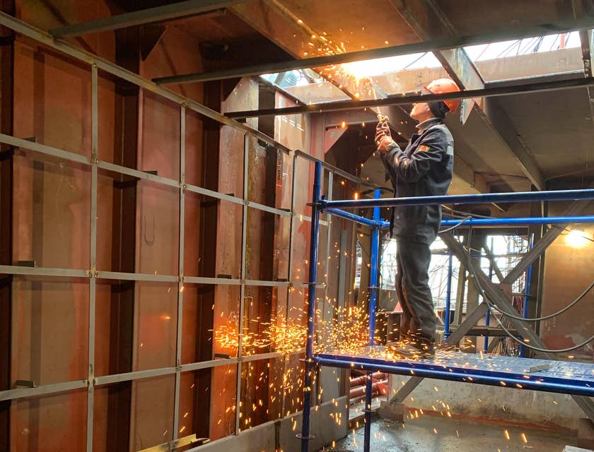 Skilled laborer worked in an industrial building