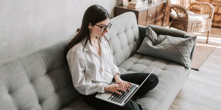 a social media intern working from home because of the pandemic.