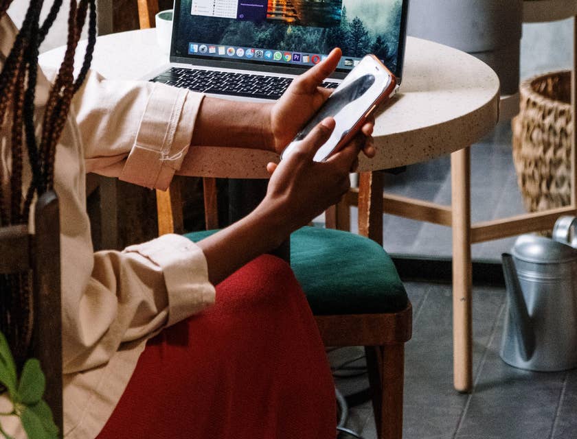 Social media strategist preparing to create social media content using editing software