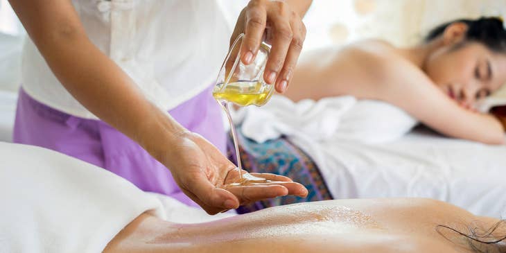 Spa therapist performing a therapeutic massage