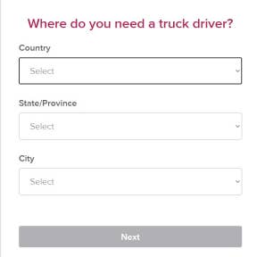 Specify the location of your truck driver.
