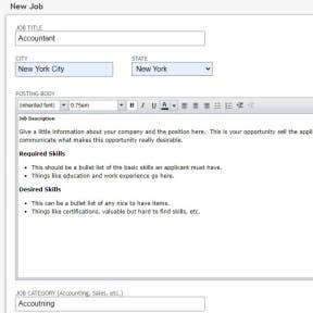 Enter your job post details.