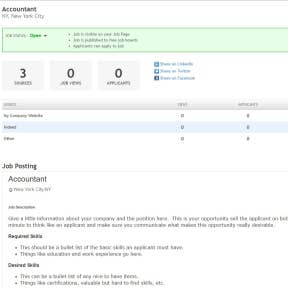 View your job post.