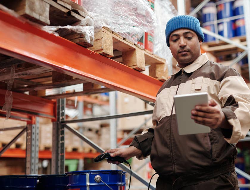 Stocker checking the item if it's up to par with the quality standards after receiving it