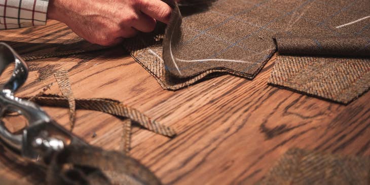 tailor working on a bench