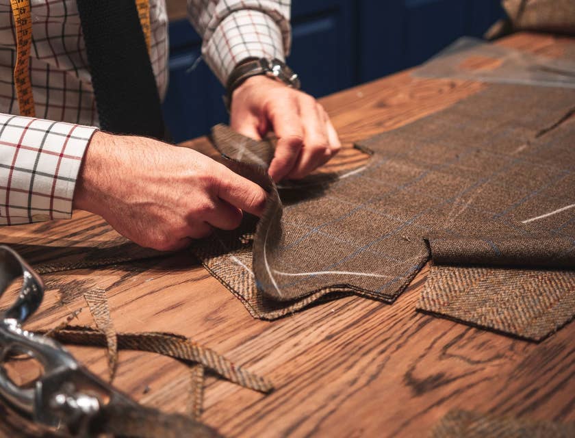tailor working on a bench
