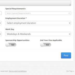 Fill in your job post details.