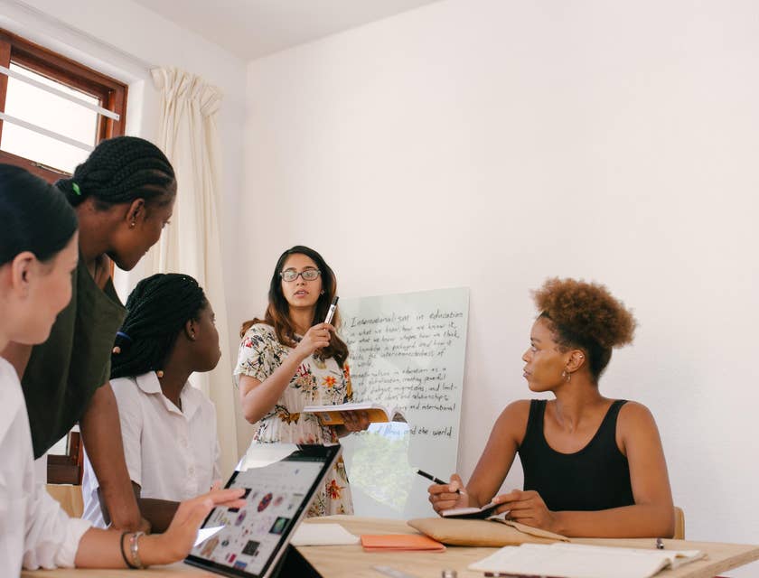 team members collaborating in a meeting