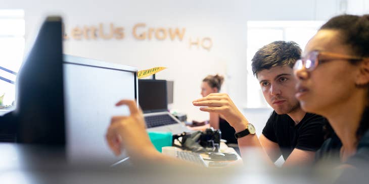 Technical business analyst helps a colleague analyze a new software program for a new business client