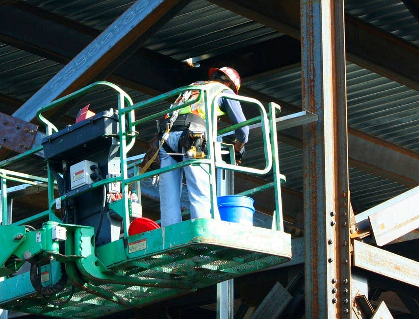 Technical officer performing structural maintenance