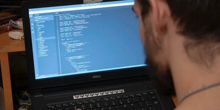 A technical support is resolving network issues.