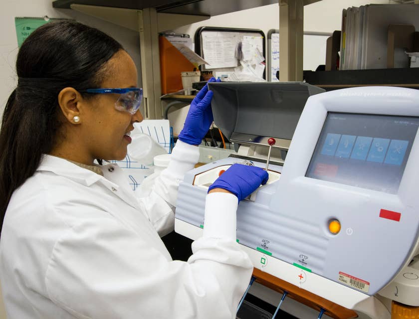 a technician running tests
