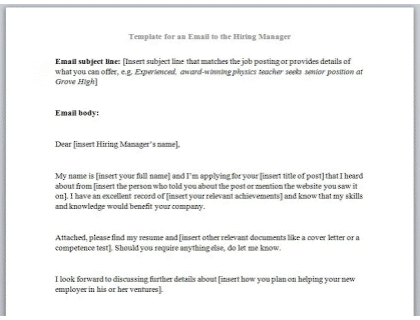 How To Write An Email To The Hiring Manager