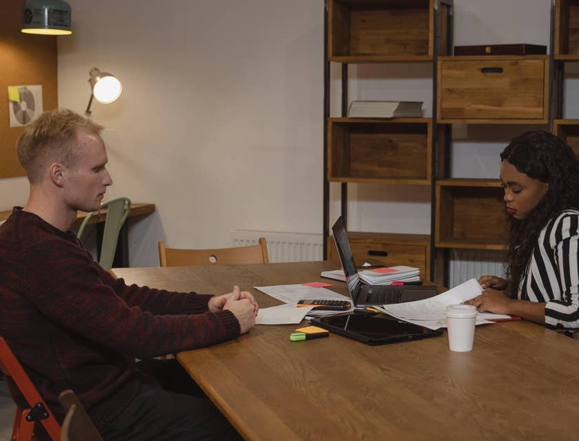 Transportation Specialist interviewing an applicant for a driver position