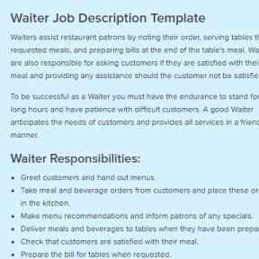 Select a suitable hospitality and tourism job description template.