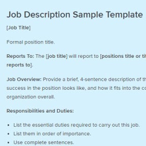 Use a job description template to make it easier.