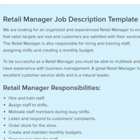 Use a retail manager job description template to make it easier.