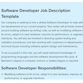 Use a software developer job description template to make it easier.